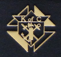gold on black Knights of Columbus Bible crest